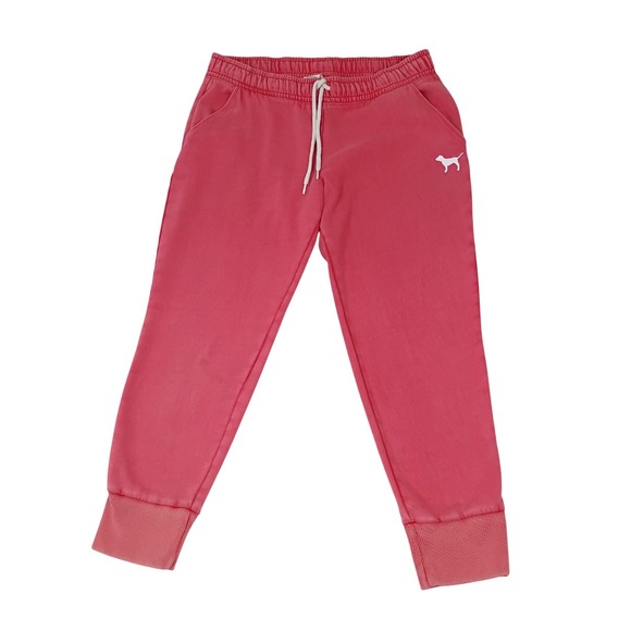 PINK Victoria's Secret Pants - Victoria's Secret PINK Womens Jogger Sweatpants Pink Logo Graphic Large